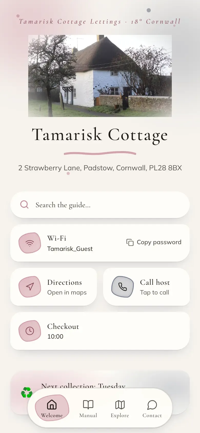 The demo guide in the Aquarelle theme