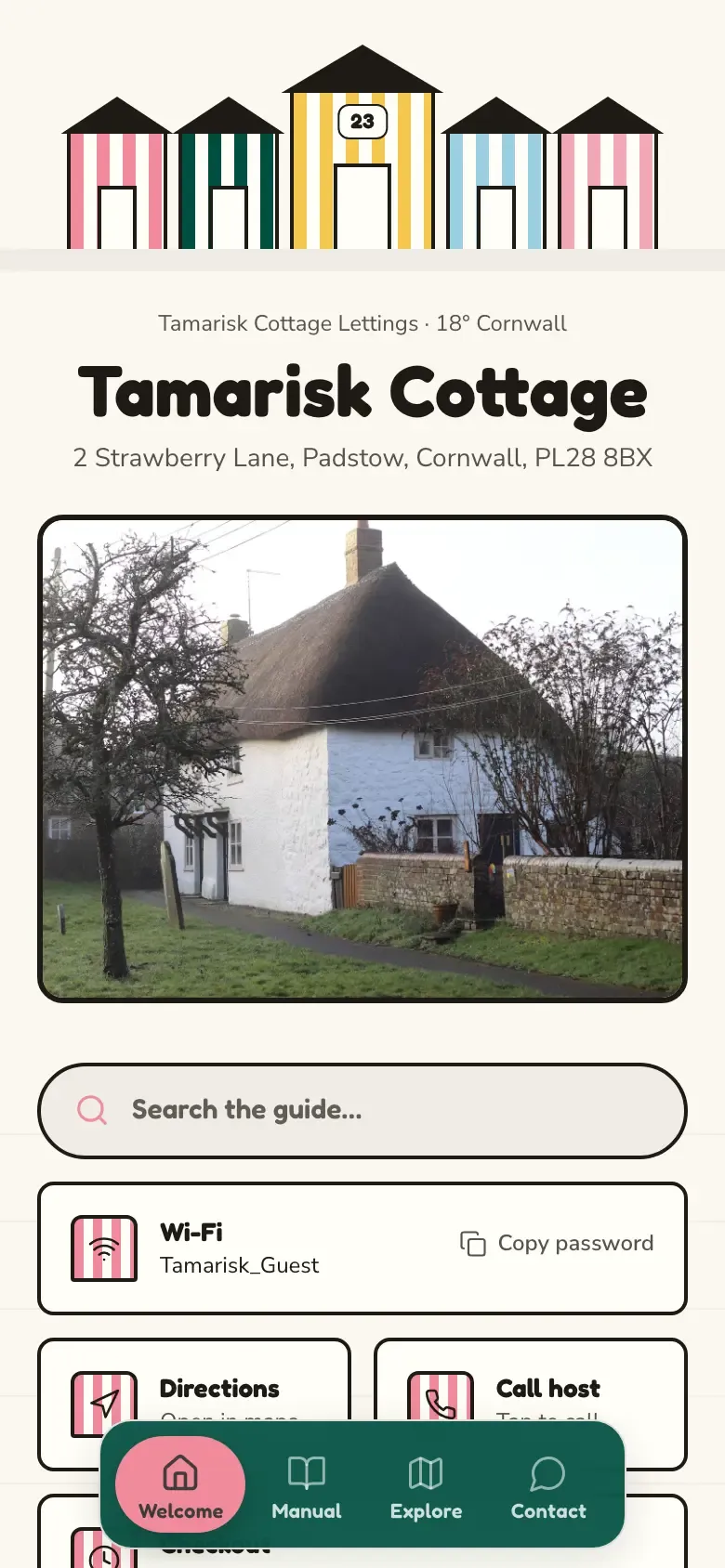 The demo guide in the Beach Hut theme