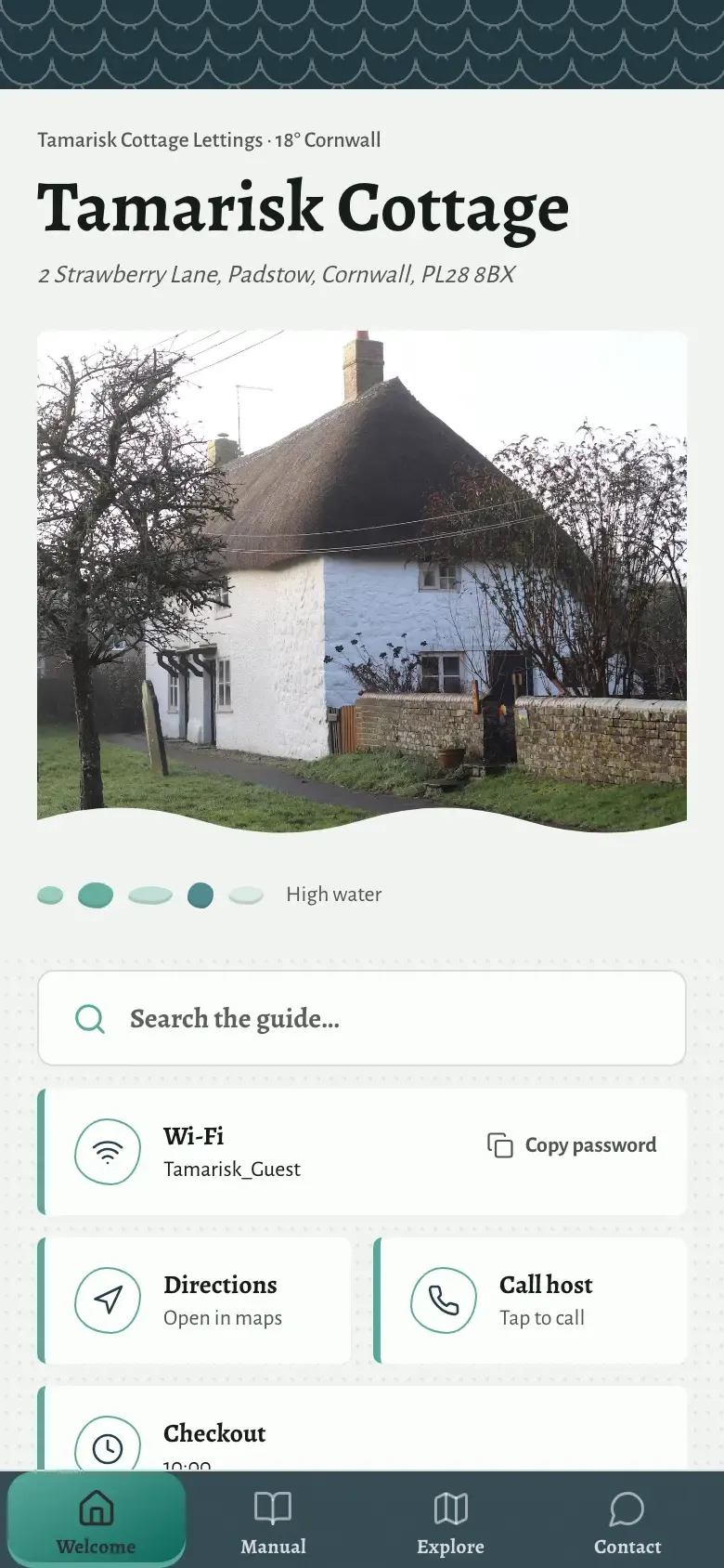 The demo guide in the Cornish theme