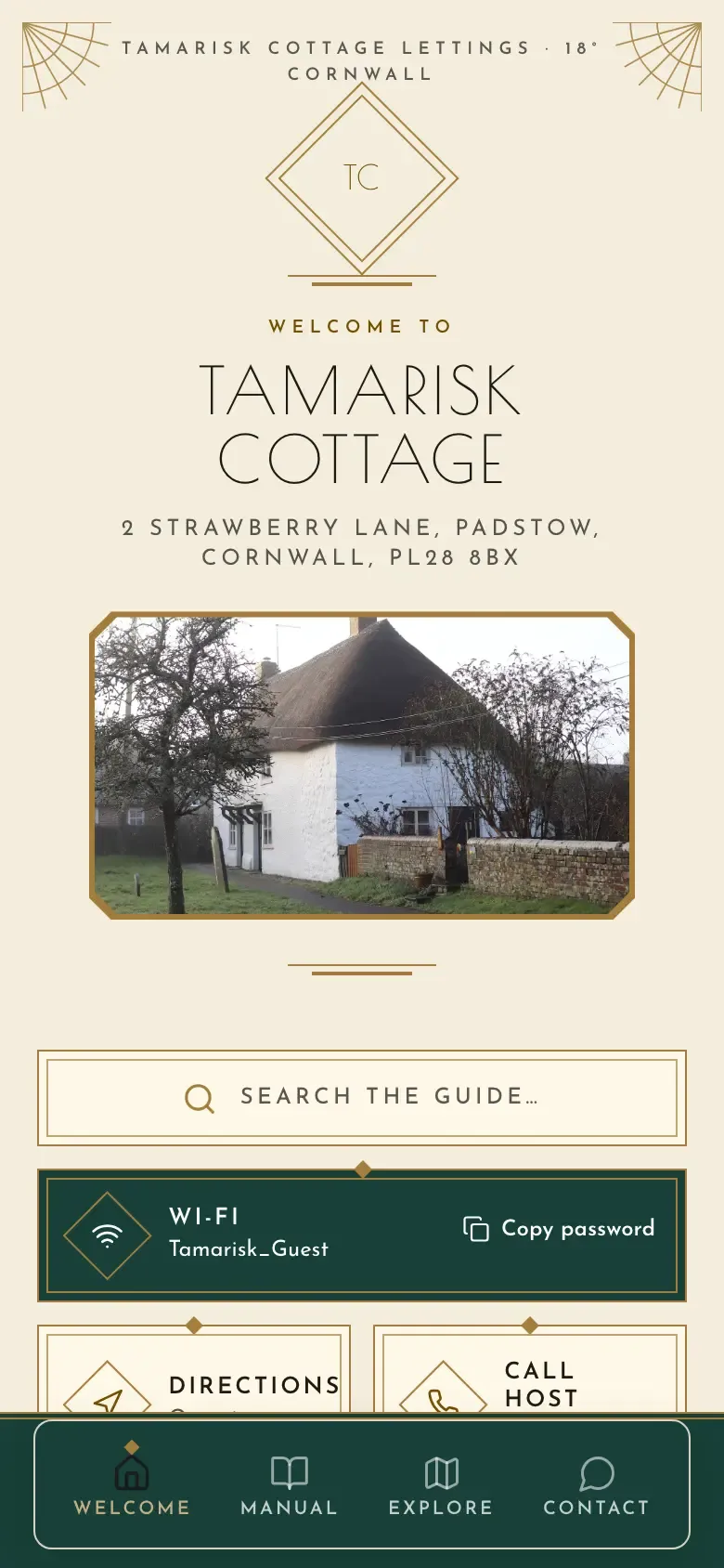 The demo guide in the Deco theme