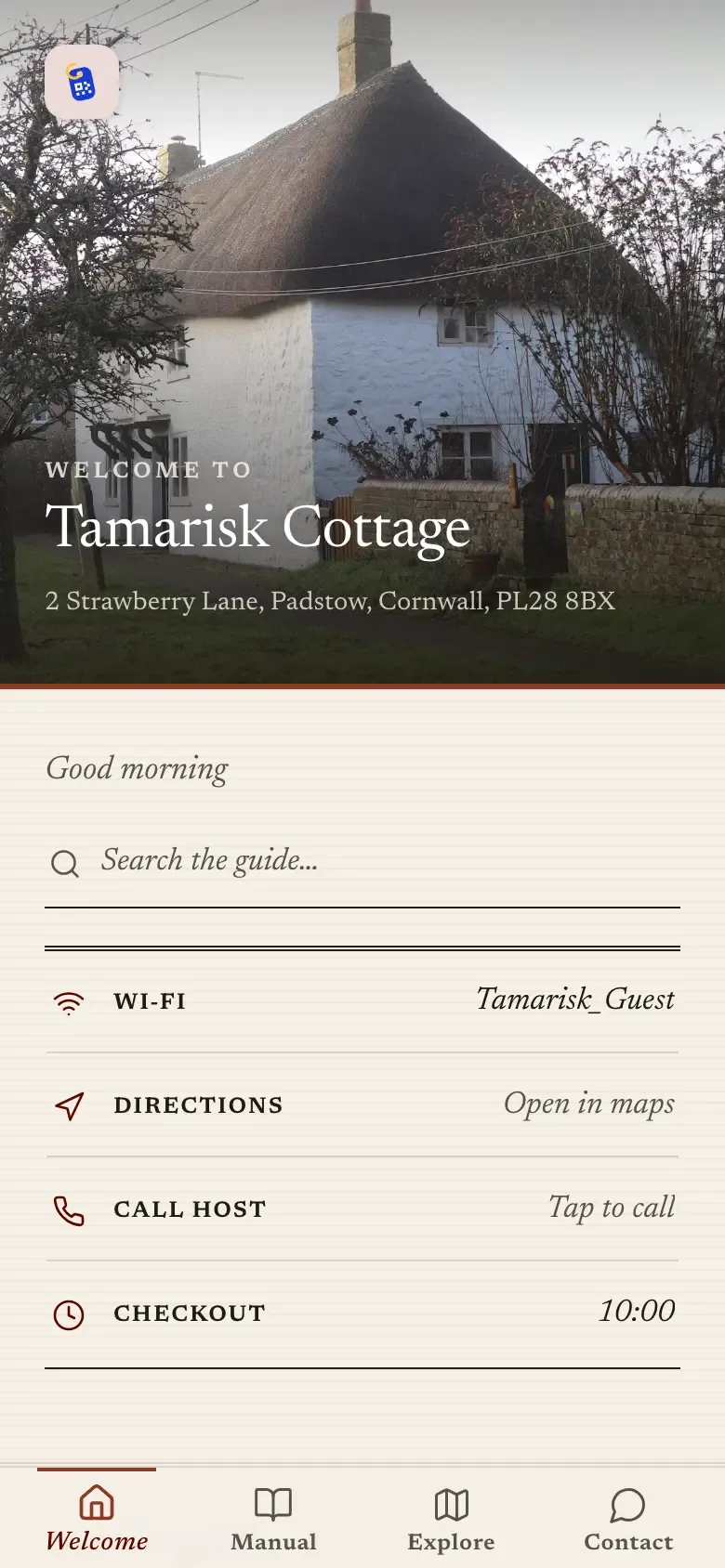 The demo guide in the Editorial Journal theme
