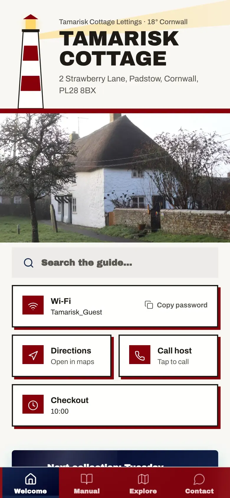 The demo guide in the Lighthouse theme