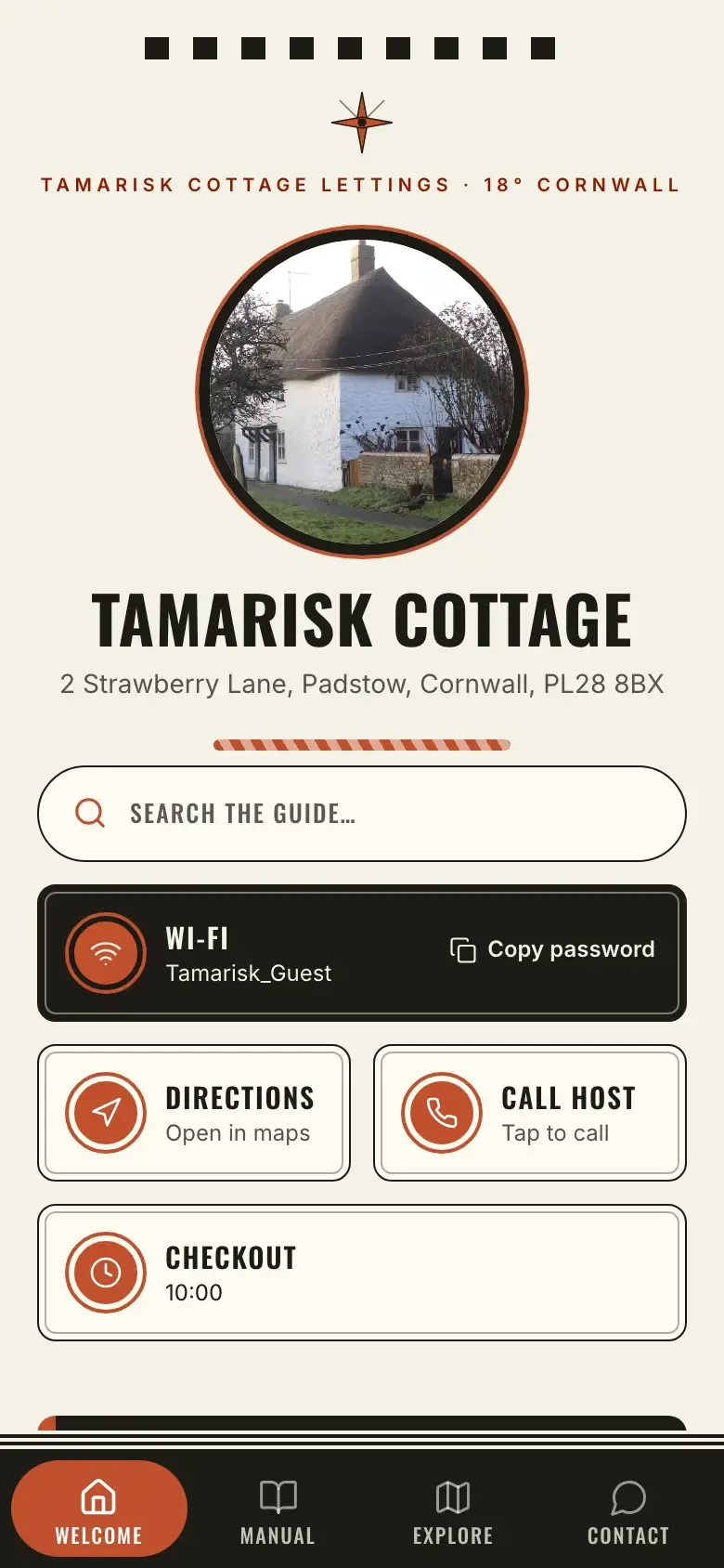 The demo guide in the Nautical theme