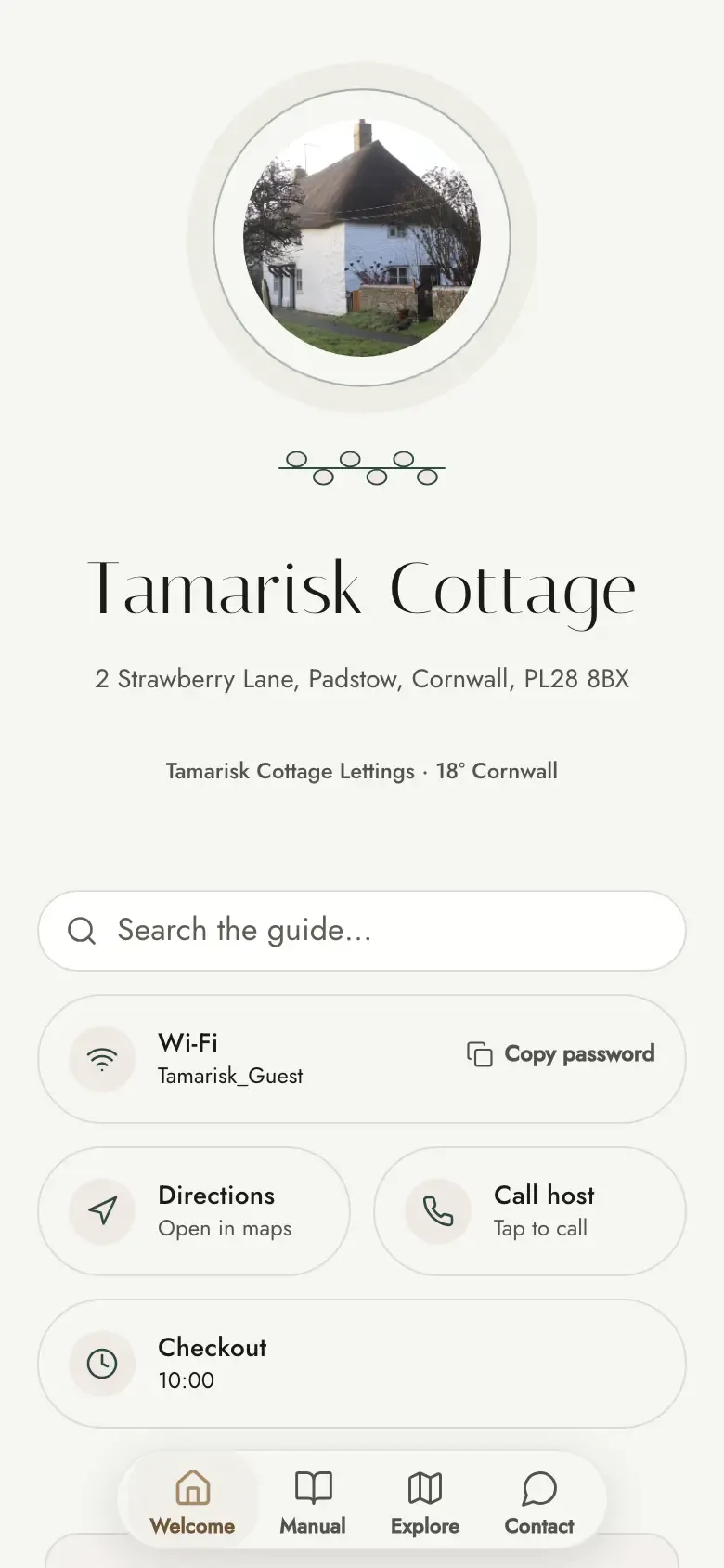 The demo guide in the Retreat theme