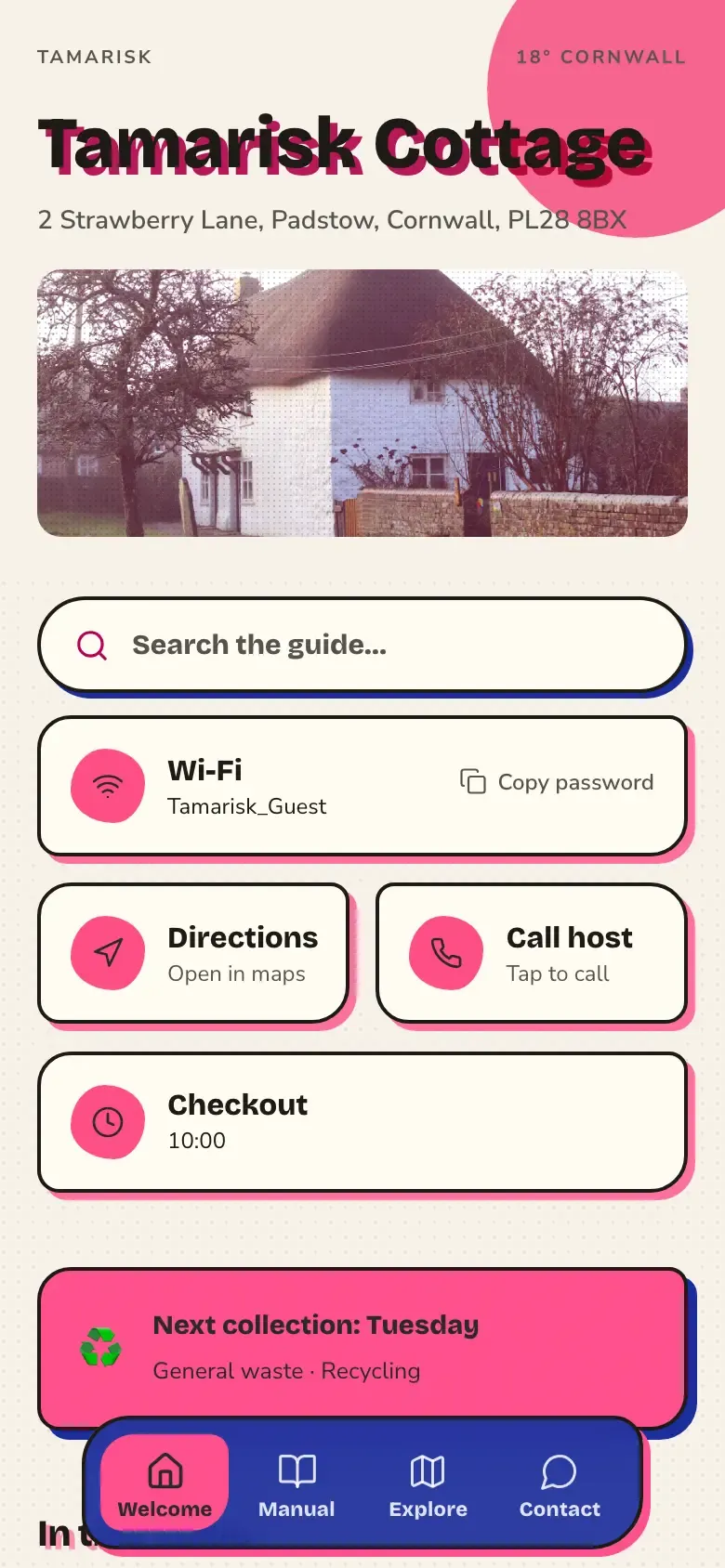 The demo guide in the Riso theme