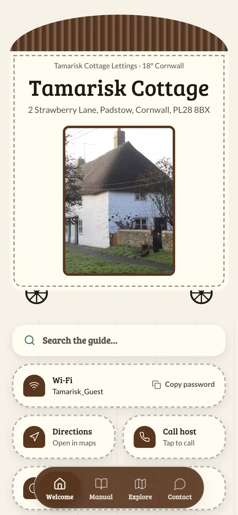 The demo guide in the Shepherd's Hut theme