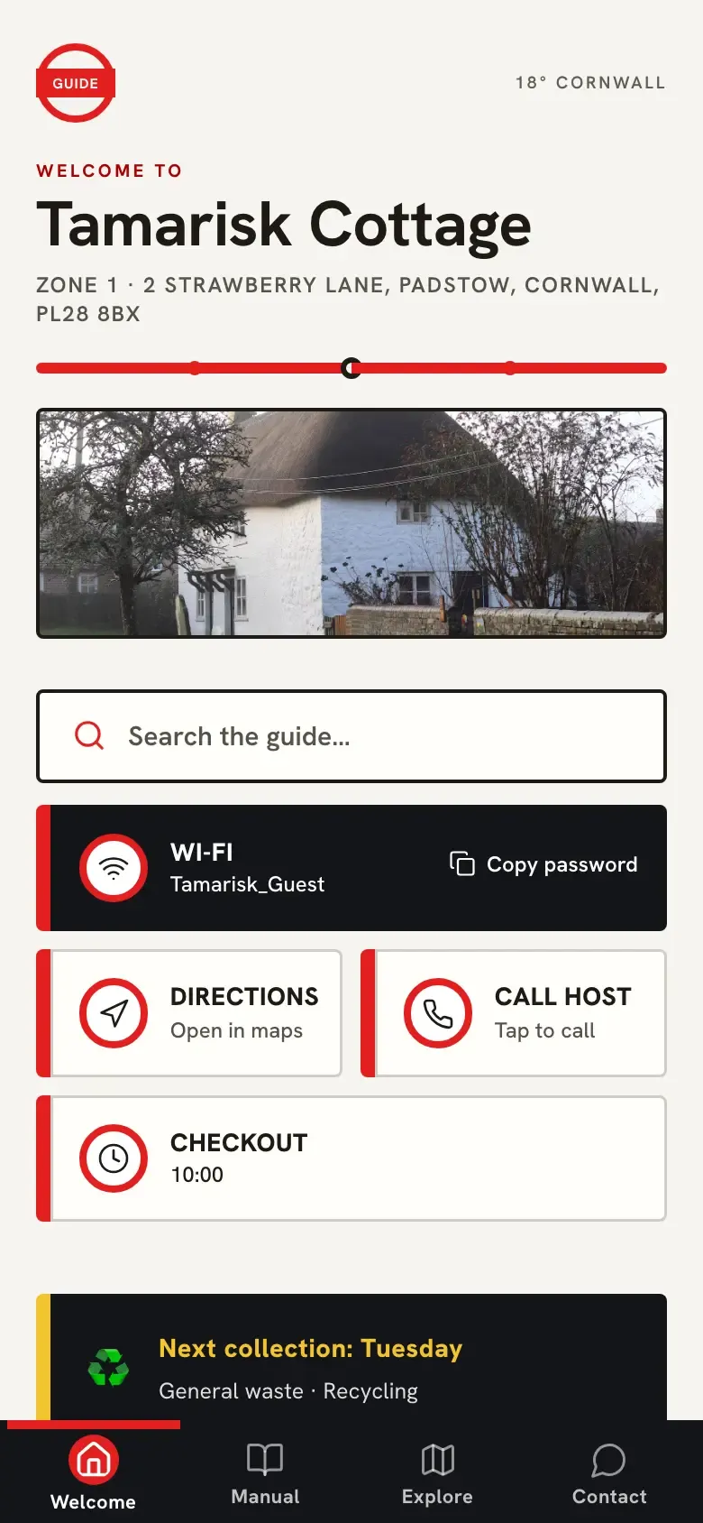 The demo guide in the Transit theme