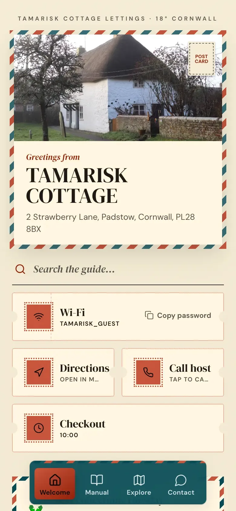 The demo guide in the Voyage theme